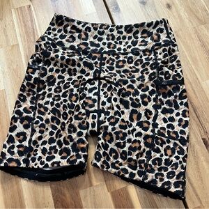 BIKEWA Leopard Print Padded Cycling Shorts Women’s Size S